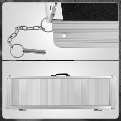 Portable Folding Aluminum Alloy Wheelchair Ramp <br> Dimension: 29 in W X 4 ft L X 2 in H Extended