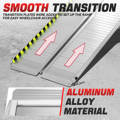 Portable Folding Aluminum Alloy Wheelchair Ramp <br> Dimension: 29 in W X 6 ft L X 2 in H Extended