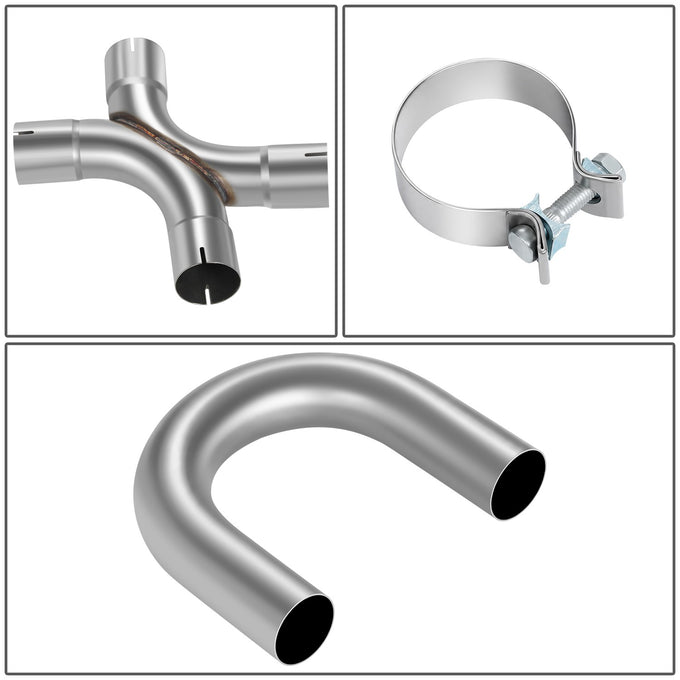 7Pcs 2.5 in. OD Mandrel Bend Exhaust Pipe Kit<br>18-Gauge Wall Thickness