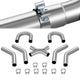 7Pcs 2.5 in. OD Mandrel Bend Exhaust Pipe Kit<br>18-Gauge Wall Thickness