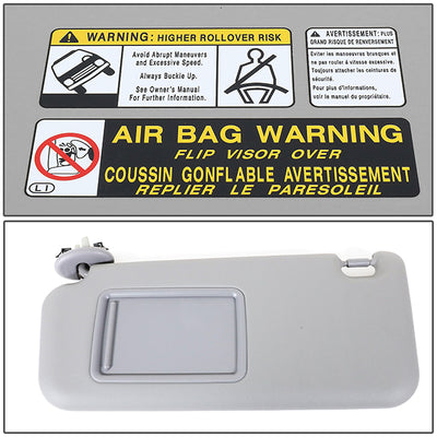 Grey Driver Side Sun Visor<br>06-12 Toyota Rav4