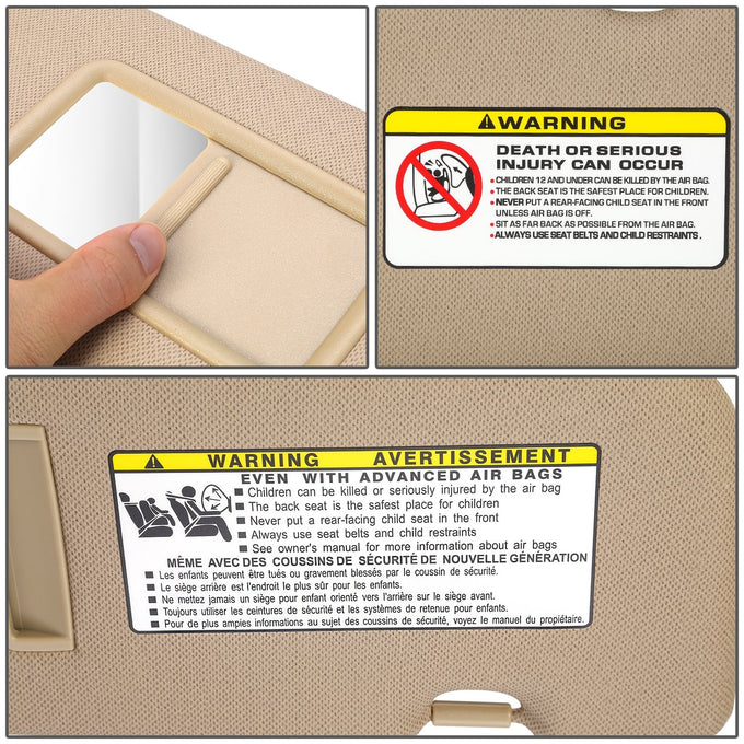 Replacement Sun Visor (Driver Side) <br> 11-15 Hyundai Elantra