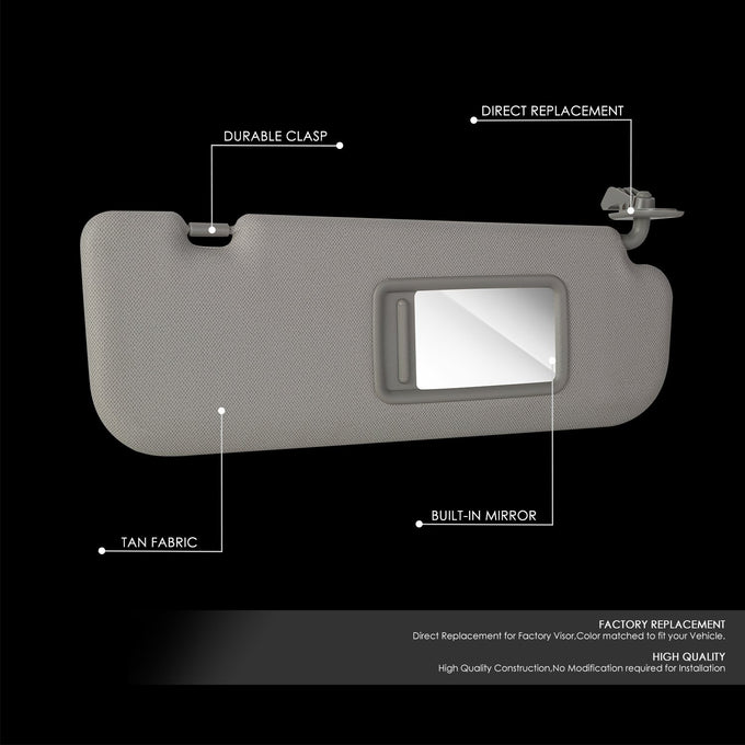 Replacement Sun Visor (Passenger Side) <br> 11-15 Hyundai Elantra