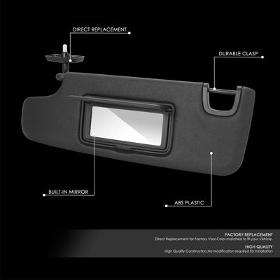 Replacement Sun Visor (Driver Side) <br> 07-16 Jeep Wrangler