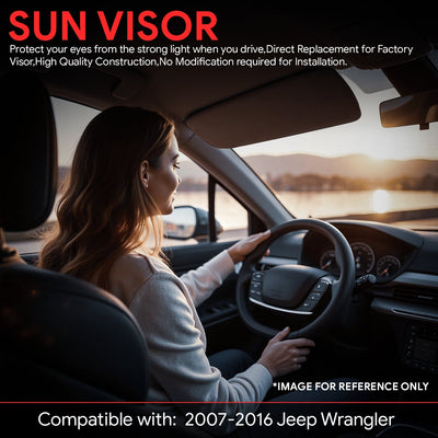 Replacement Sun Visor (Driver Side) <br> 07-16 Jeep Wrangler