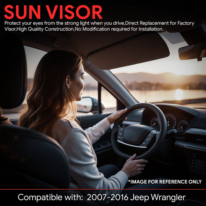Replacement Sun Visor (Driver Side) <br> 07-16 Jeep Wrangler