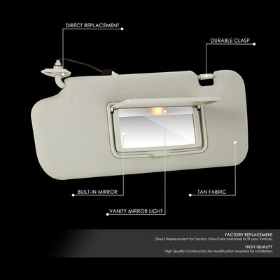 Replacement Sun Visor (Driver Side) <br> 09-14 Nissan Murano