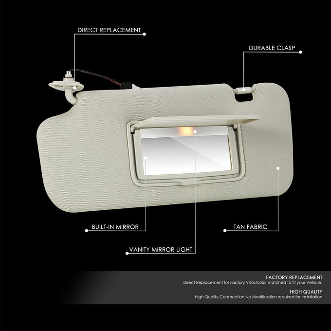 Replacement Sun Visor (Driver Side) <br> 09-14 Nissan Murano