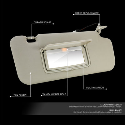 Replacement Sun Visor (Passenger Side) <br> 09-14 Nissan Murano