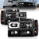 Black Crystal Headlights w/Signal & Side Markers <br>88-98 Chevy C/K 1500 2500, Suburban