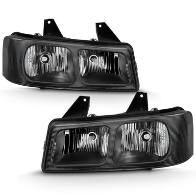 Crystal Headlights Black<br> 03-17 Chevy Express