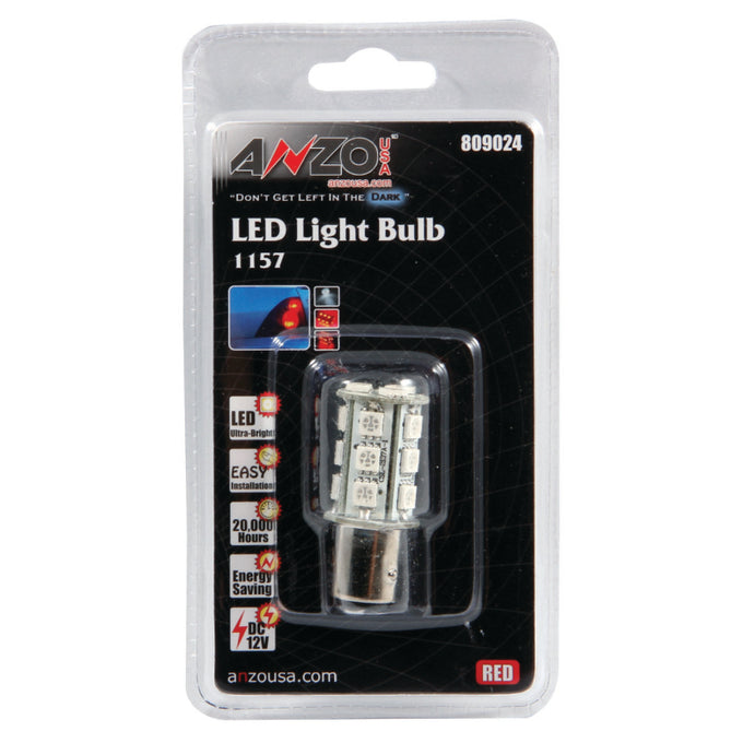 LED Bulbs 1157 Red-18 LEDs 1 3/4in Tall<br> Universal