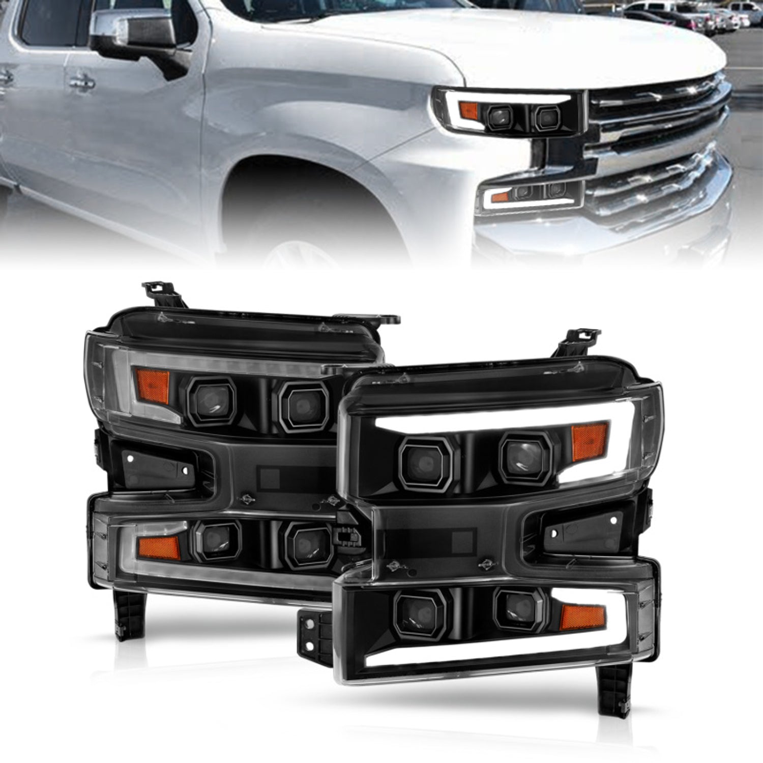 LED Switchback Projector Headlights <br> 19-22 Chevy Silverado 1500
