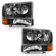 Black Amber Crystal Headlights w/Corner Light<br>00-04 Ford Excursion