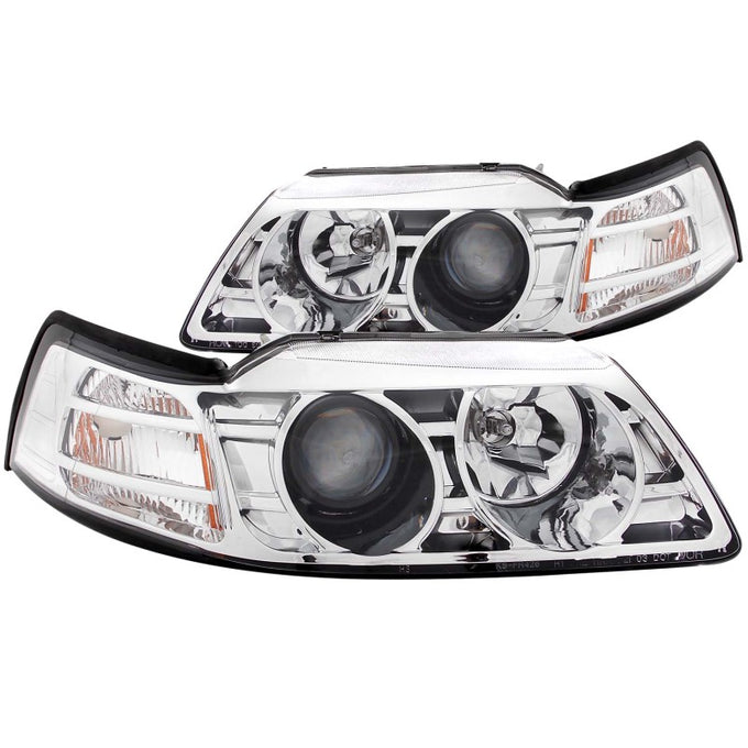 Chrome Projector Headlights <br> 99-04 Ford Mustang