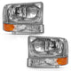 Chrome Amber Crystal Headlight w/Corner Light <br> 00-04 Ford Excursion