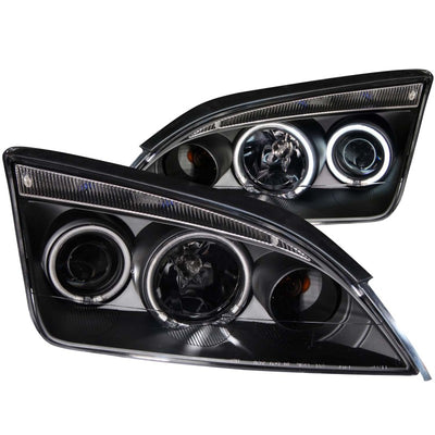 Black LED Halo Projector Headlights <br> 05-07 Ford Focus