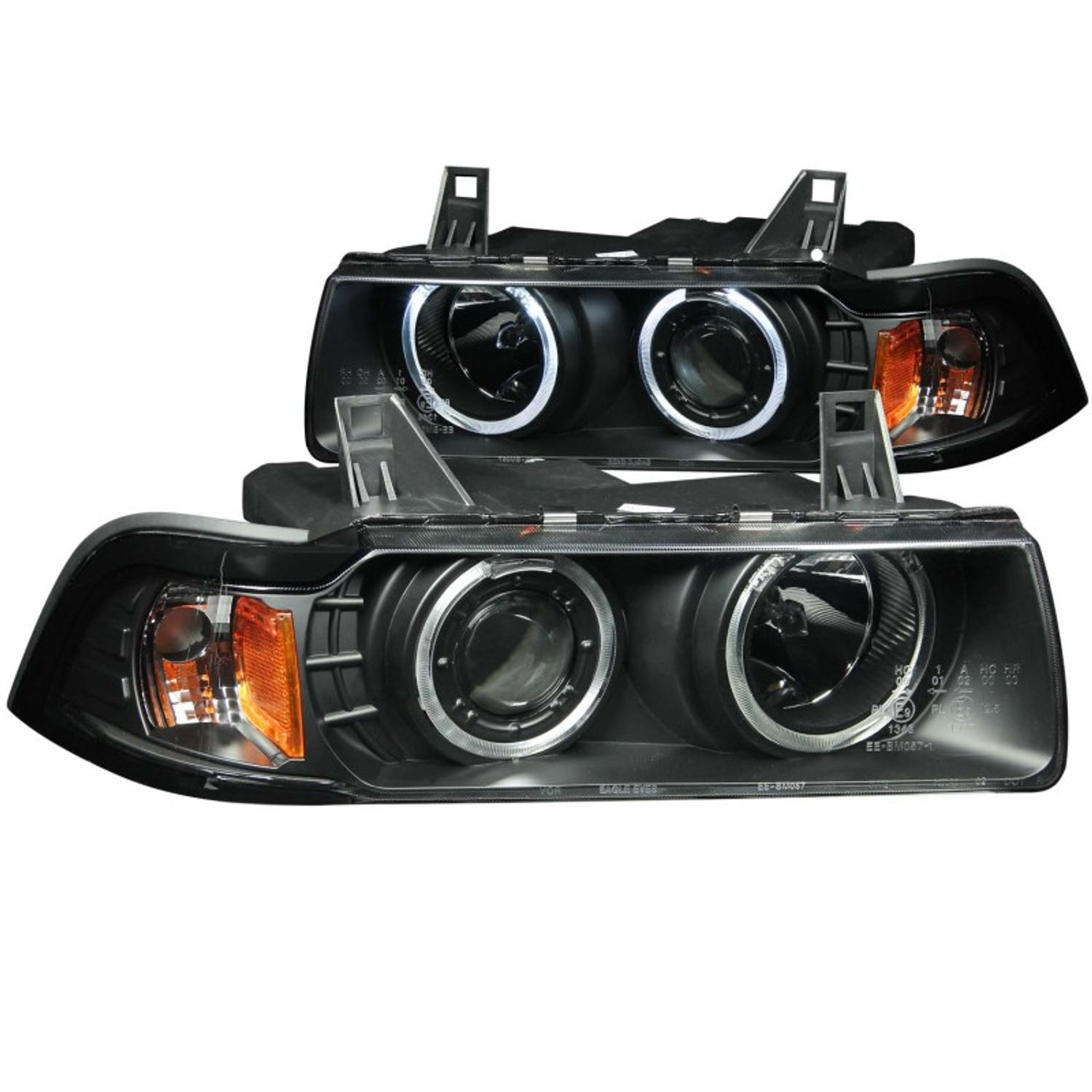 Black G2 LED Halo Projector Headlights <br> 92-98 BMW 3 Series E36