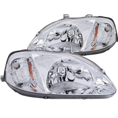 Chrome Crystal Headlights <br> 99-00 Honda Civic