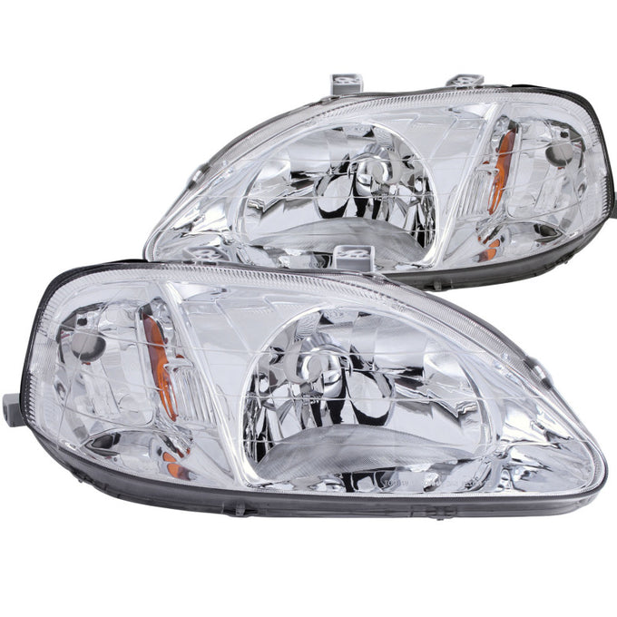 Chrome Crystal Headlights <br> 99-00 Honda Civic
