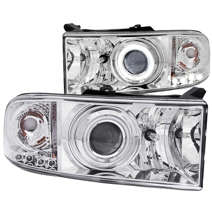 Black Projector Halo Headlights <br>94-01 Dodge Ram 1500 2500 3500