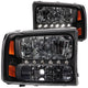 Black LED Crystal Headlights <br>00-04 Ford Excursion