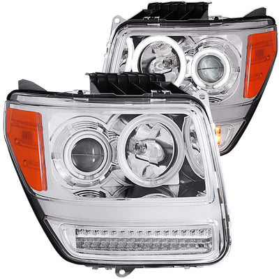 Chrome G2 LED Halo Projector Headlights <br> 07-12 Dodge Nitro