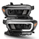 Black Switchback Projector Headlights w/Amber Corner<br> 16-17 Toyota Tacoma