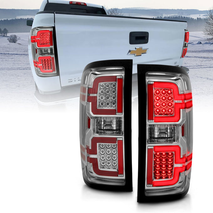 Chrome LED Taillights <br> 14-18 Chevy Silverado 1500 2500 3500 HD
