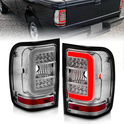 Chrome Housing LED Tail Lights w/Light Bar <br>01-11 Ford Ranger