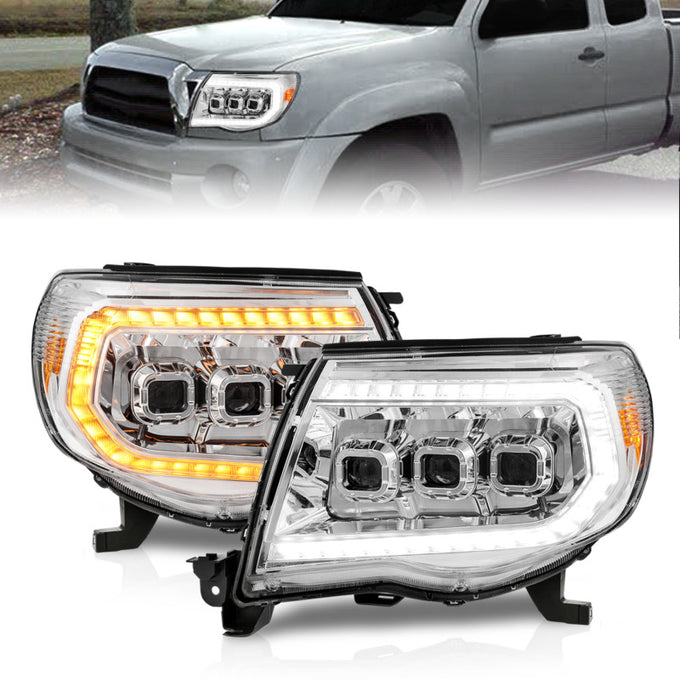 Chrome Housing LED Sequential Projector Headlights <br> 05-11 Tacoma