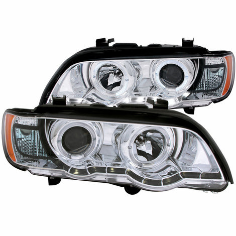 Chrome LED Halo Projector Headlights <br> 00-03 BMW X5
