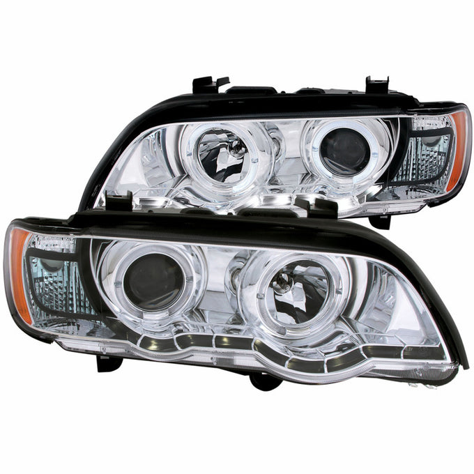 Chrome LED Halo Projector Headlights <br> 00-03 BMW X5