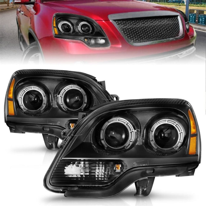Black Housing Projector Headlights <br> 07-12 GMC Acadia