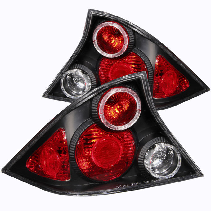 Black LED Halo Taillights <br>01-03 Honda Civic