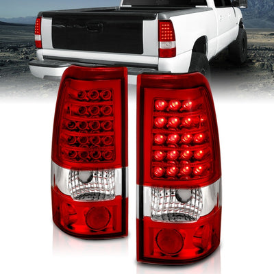 Red/Clear LED Taillights <br> 99-07 Chevy Silverado, GMC Sierra 1500 2500 3500