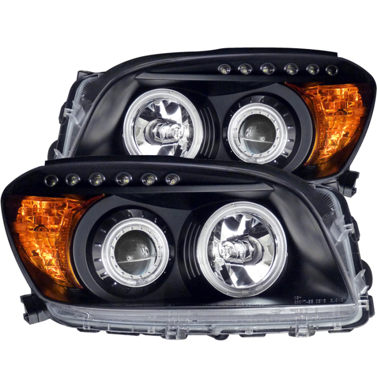 Black LED Halo Projector Headlights <br> 06-08 Toyota Rav4
