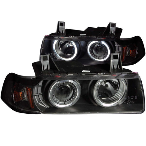 Black G2 LED Halo Projector Headlights <br> 92-98 BMW 3 Series E36