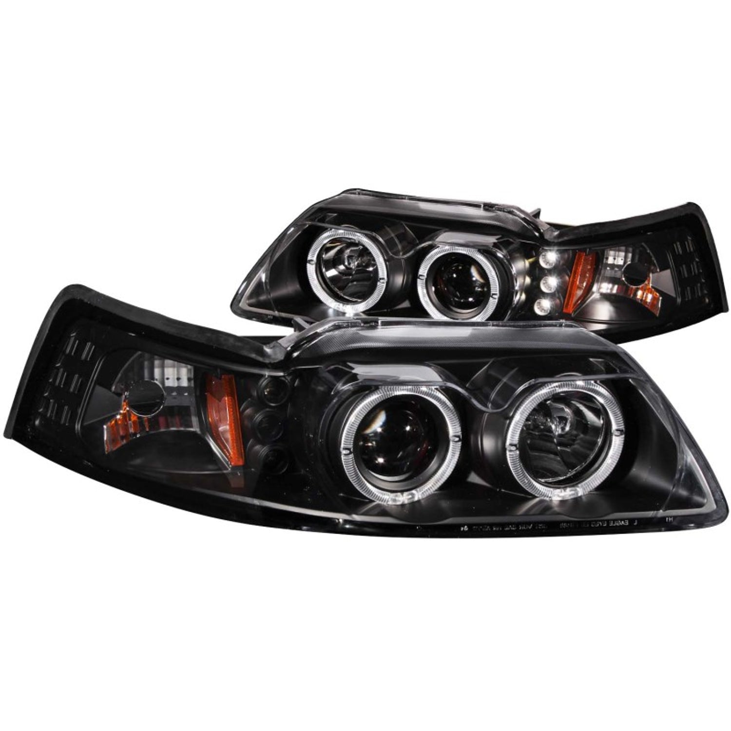 Black G2 Dual Projector Headlights <br> 99-04 Ford Mustang
