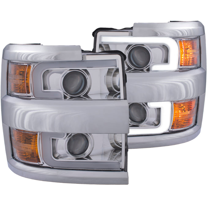 Chrome Projector Headlights w/Chrome Rim<br> 15-17 Chevy Silverado 2500HD/3500HD