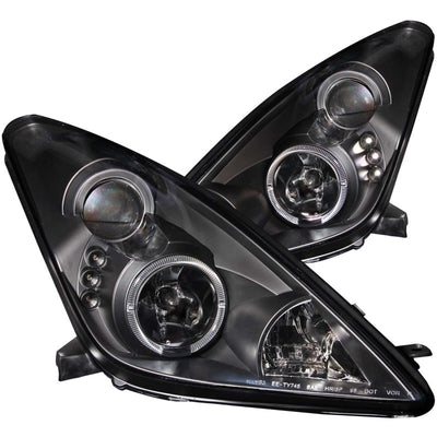 Black LED Halo Projector Headlights <br> 00-05 Toyota Celica
