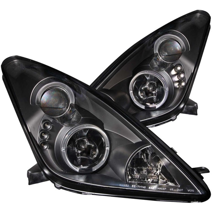 Black LED Halo Projector Headlights <br> 00-05 Toyota Celica