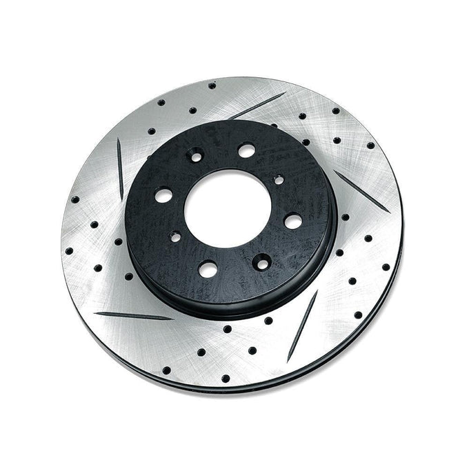 Slotted And Cross-Drilled Rotor Left SIde<br> Universal