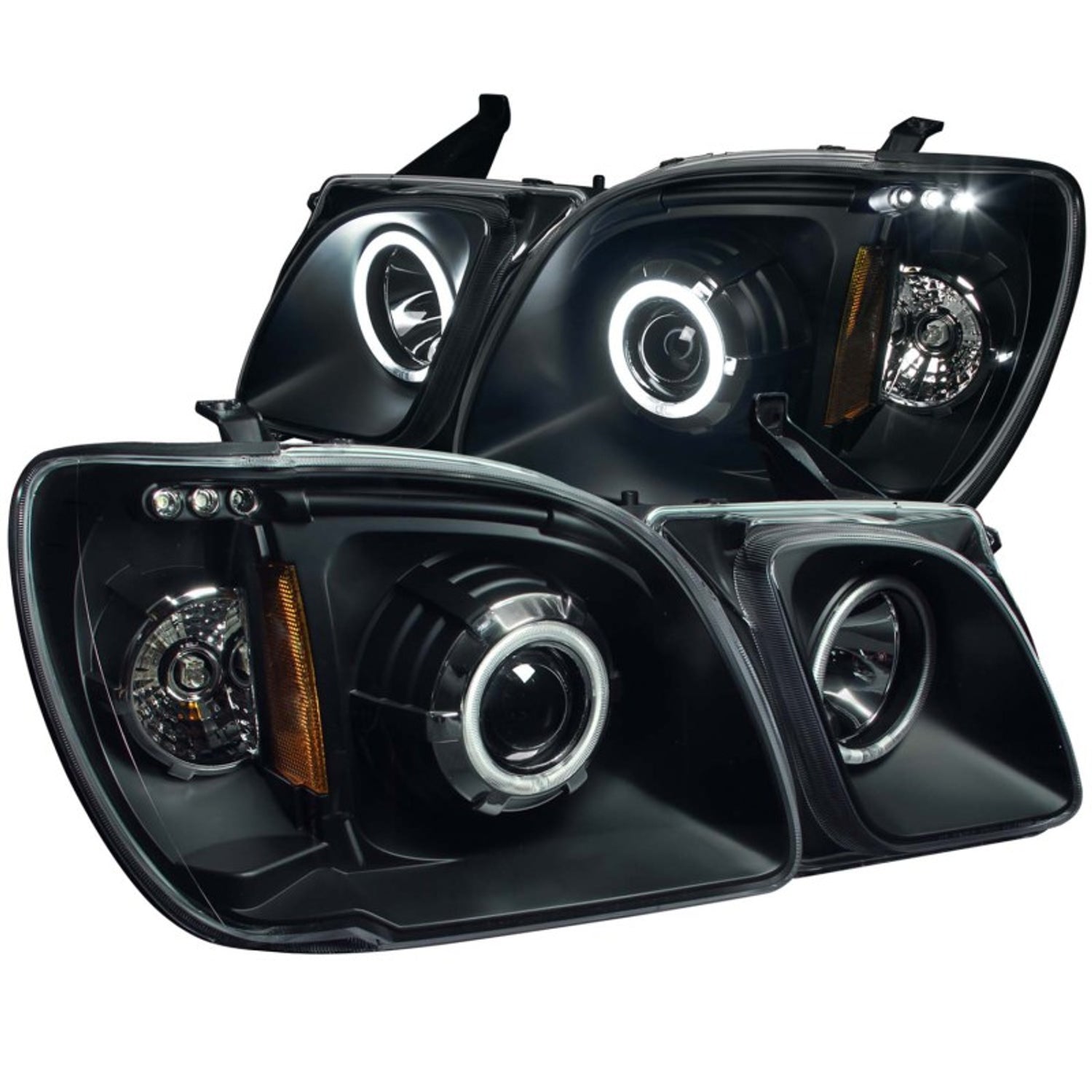 Black LED Halo Projector Headlights <br> 98-07 Lexus Lx470