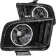 Black LED Halo Crystal Headlights <br> 05-09 Ford Mustang