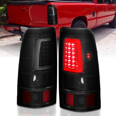 Black Housing Smoke Lens Plank Style LED Taillights <br> 03-06 Chevy Silverado 1500 2500 3500