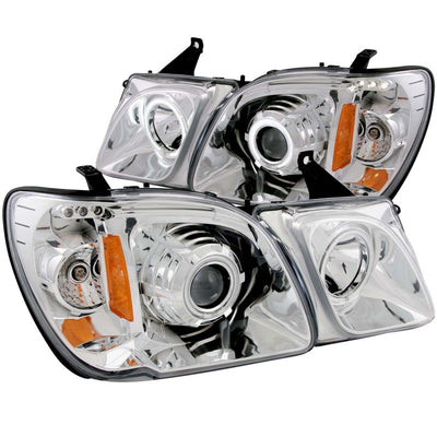 Chrome LED Halo Projector Headlights <br> 98-07 Lexus Lx470