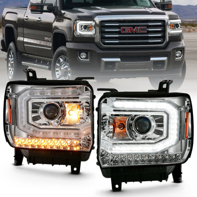 Plank Style LED Sequential Projector Headlight<br> 16-19 GMC Sierra 1500 2500 3500 HD