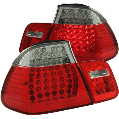 Red/Clear 4pc LED Taillights <br> 99-01 BMW 3 Series E46