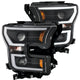 Black Amber Projector Headlights Plank Style <br> 15-16 Ford F-150